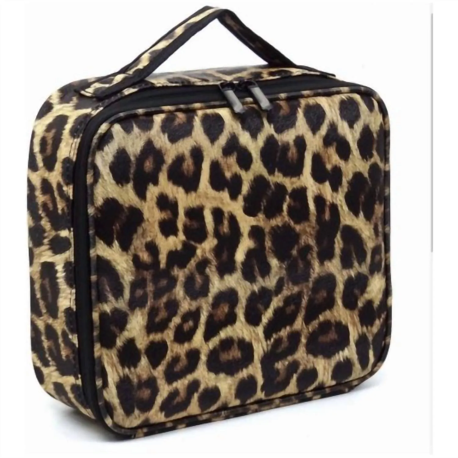 Women's Cosmetic Makeup Travel Case In Leopard