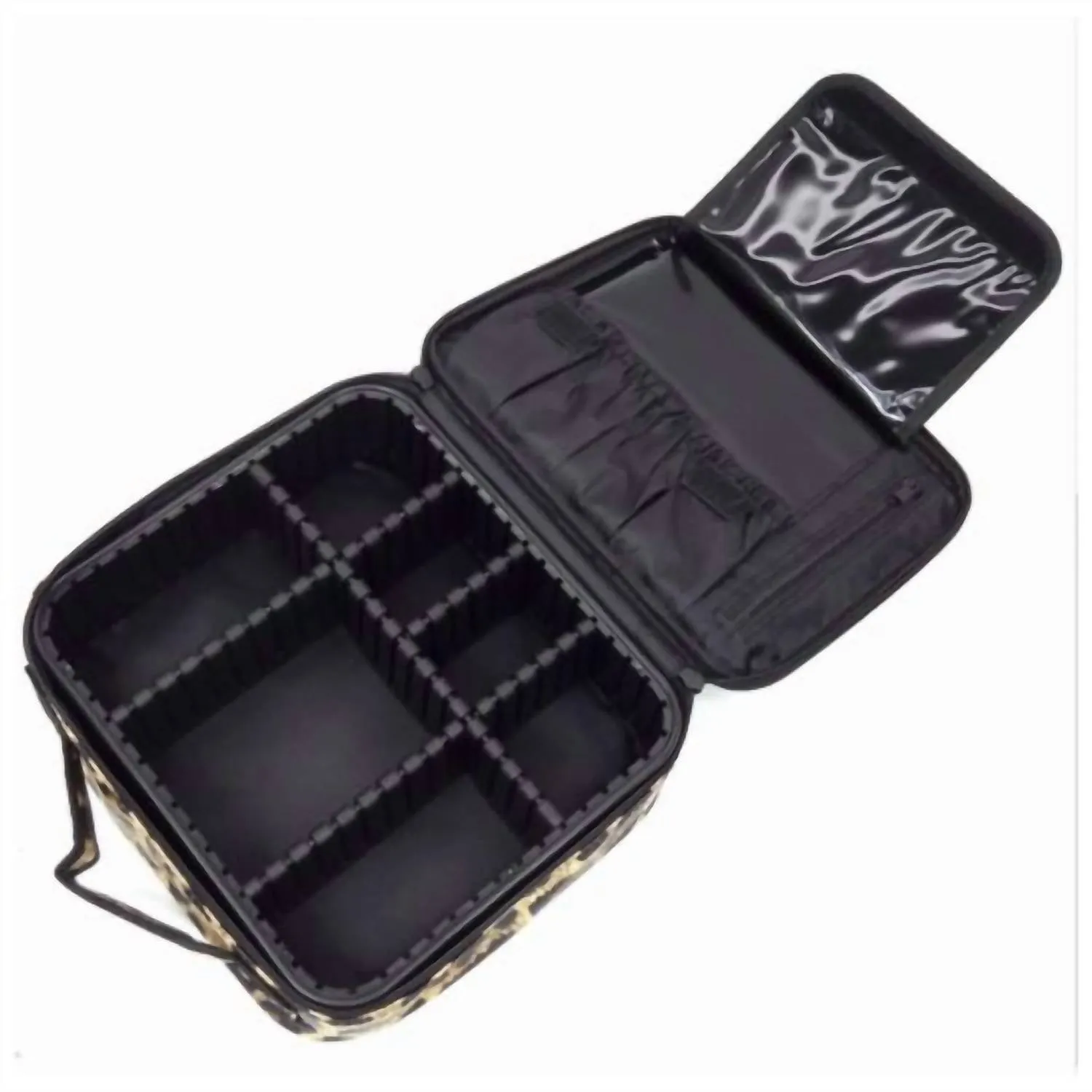 Women's Cosmetic Makeup Travel Case In Leopard
