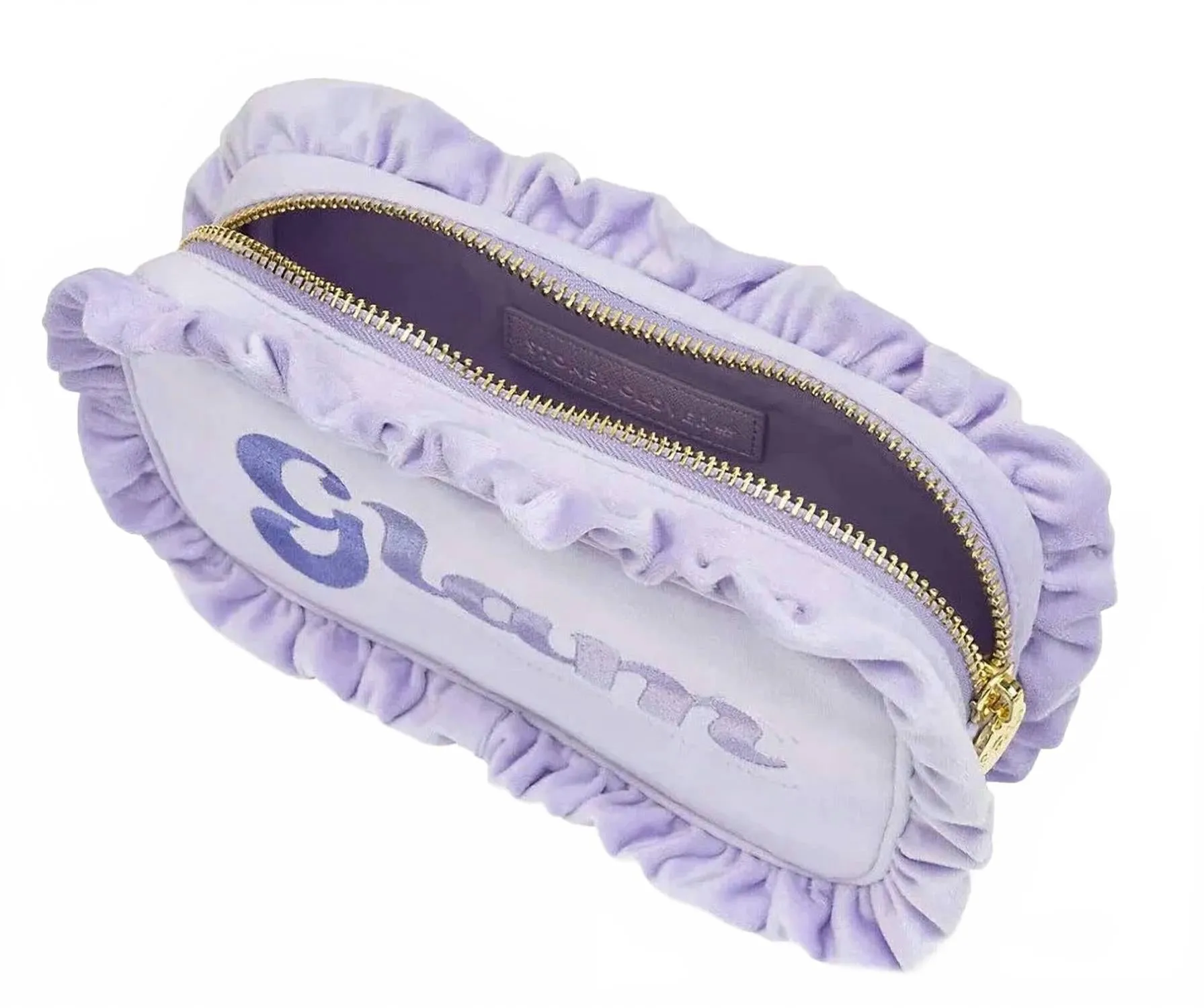 Women's Glam Velvet Ruffle Small Pouch - Pre-Sewn In Galaxy
