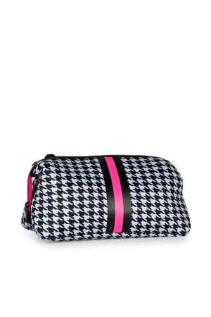 Women's Kyle Royal Toiletry Bag In Houndstooth/black Pink Stripe