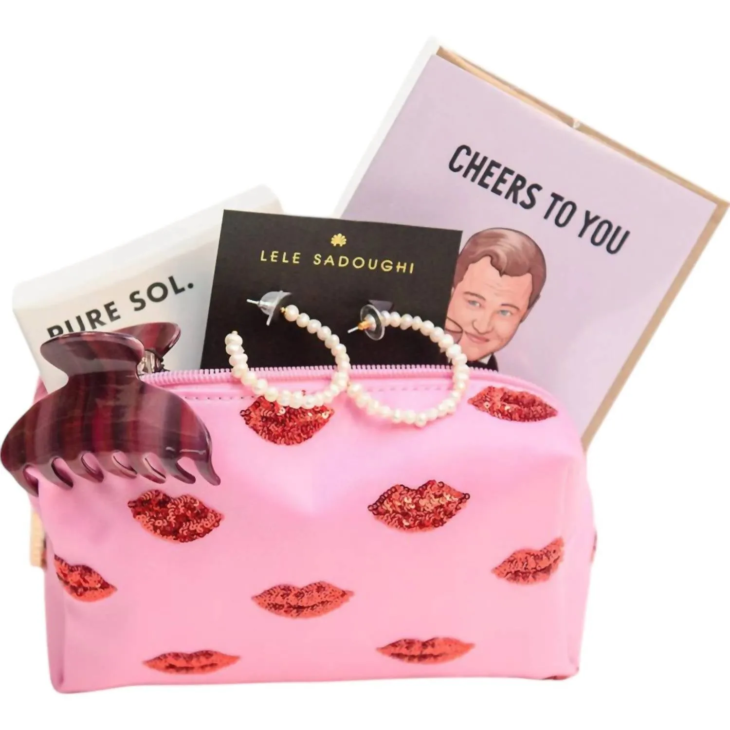 Women's Lip Cosmetic Pouch In Pink