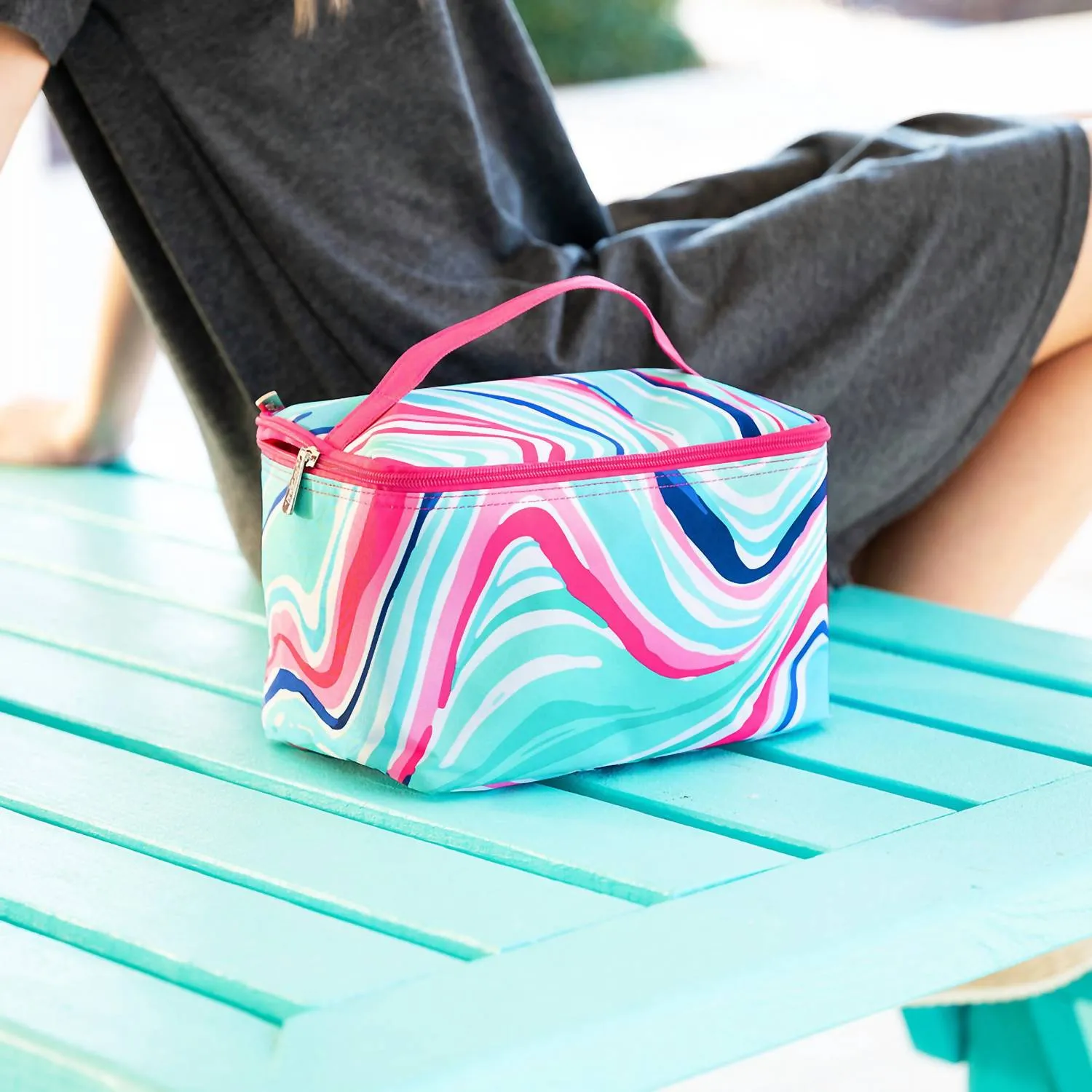 Women's Marble-Ous Cosmetic Bag In Blue/multi