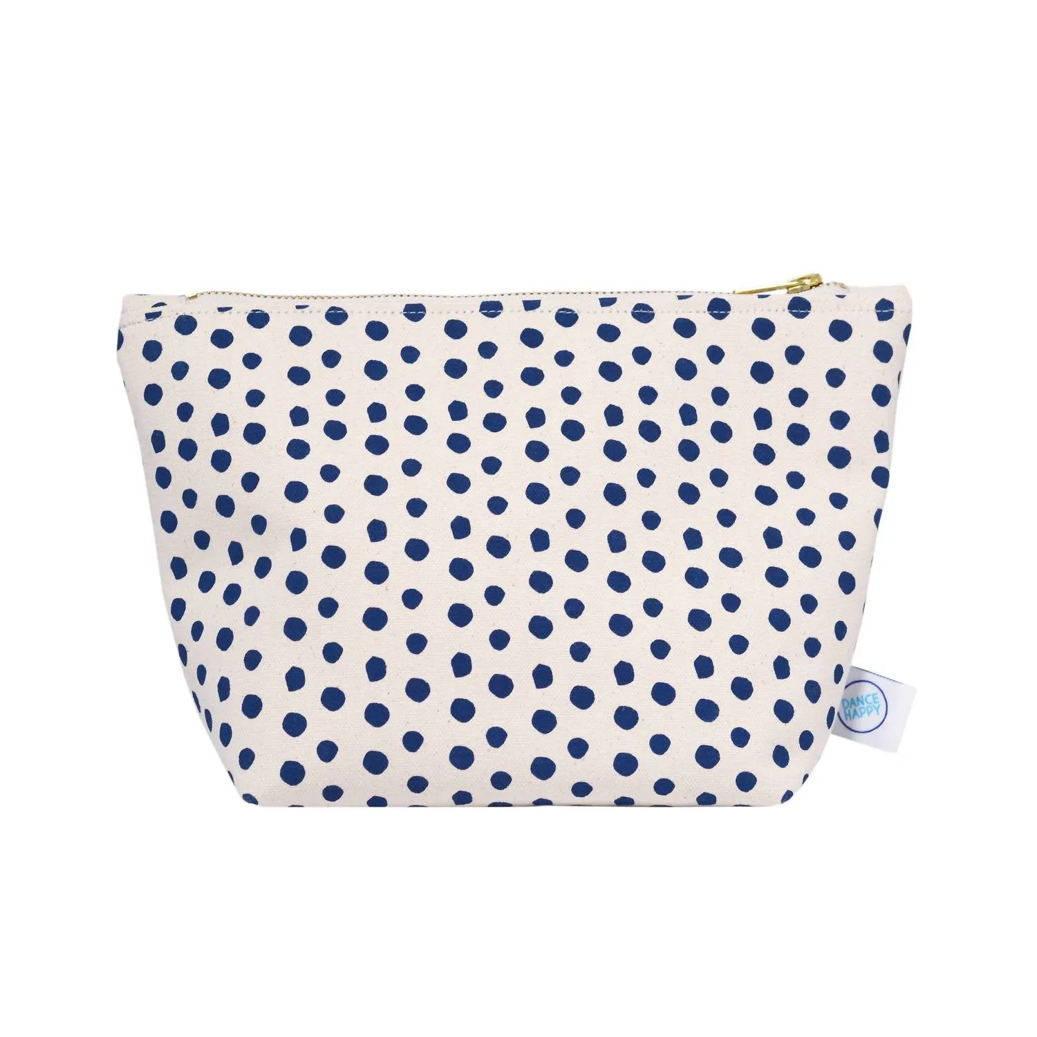 Women's Tiny Dots Cosmetic Bag In Beige/navy