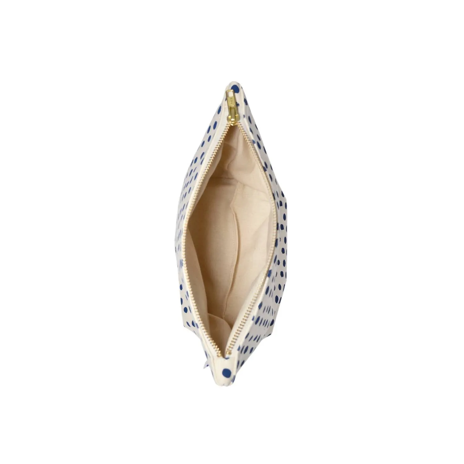 Women's Tiny Dots Cosmetic Bag In Beige/navy