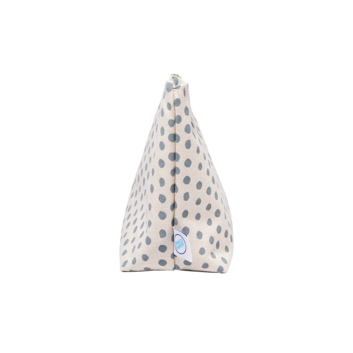 Women's Tiny Dots Cosmetic Bag In Beige/steel Blue