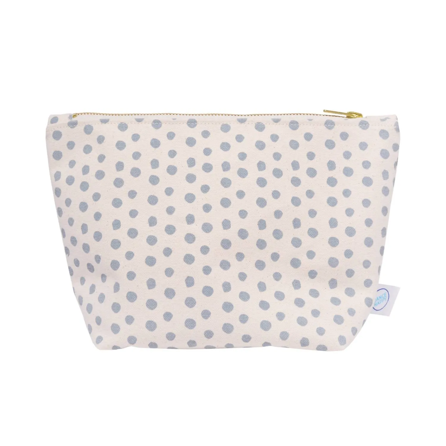 Women's Tiny Dots Cosmetic Bag In Beige/steel Blue