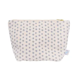 Women's Tiny Dots Cosmetic Bag In Beige/steel Blue