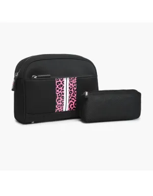 Women's Toni Neoprene Bag In Leopard Pink/black
