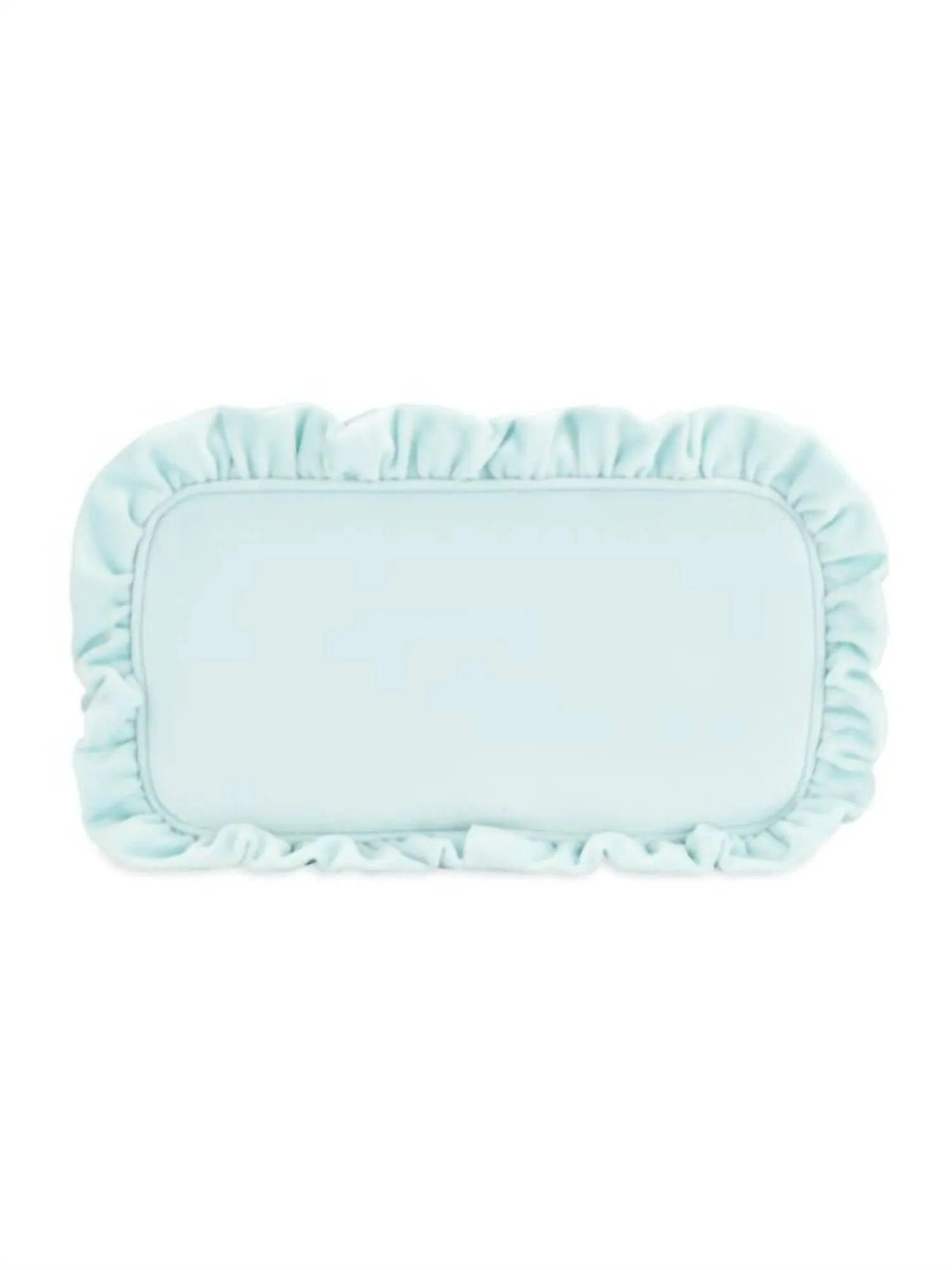Women's Travel Velvet Ruffle Small Pouch - Pre-Sewn In Cloud