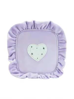 Women's Velvet Ruffle Mini Pouch With Heart - Pre-Sewn In Galaxy (Purple)