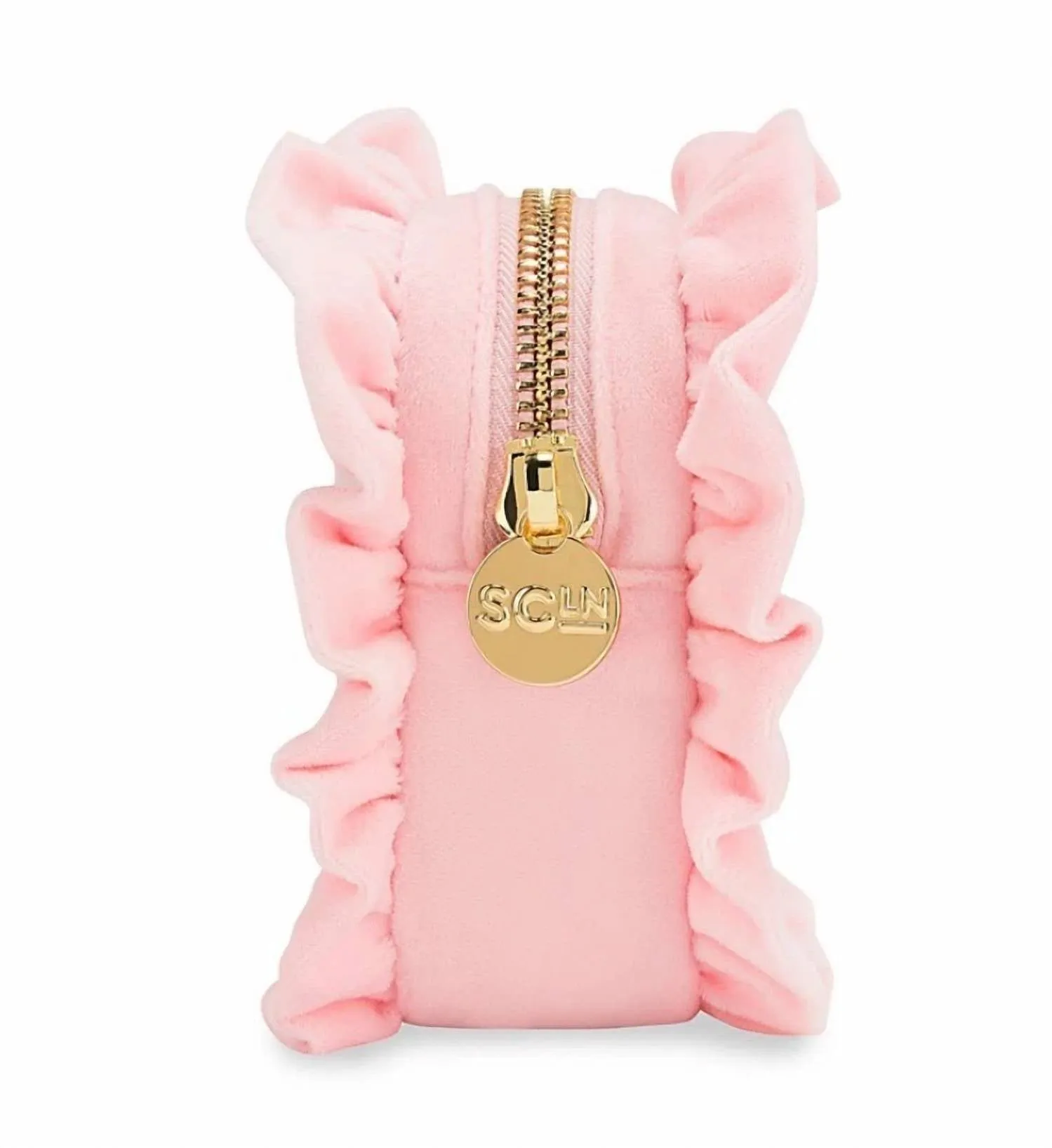 Women's Velvet Ruffle Mini Pouch With Star - Pre-Sewn In Sunburst (Pink)