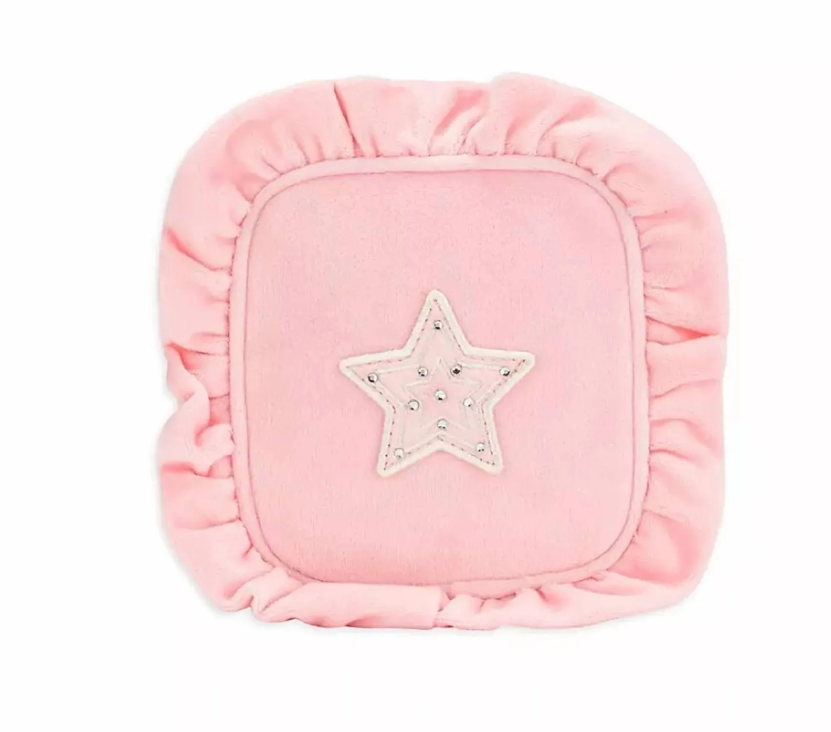 Women's Velvet Ruffle Mini Pouch With Star - Pre-Sewn In Sunburst (Pink)
