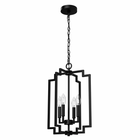 Zoanne Four Light Pendant Matte Black Ceiling Lights Lighting outlet store