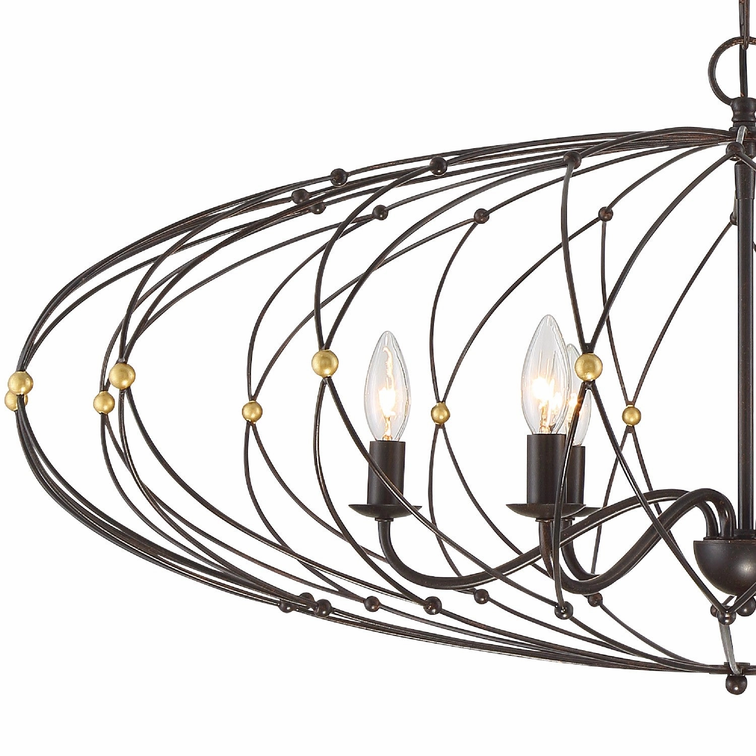 Zucca Six Light Chandelier English Bronze   Antique Gold Designer Ceiling Lights for less