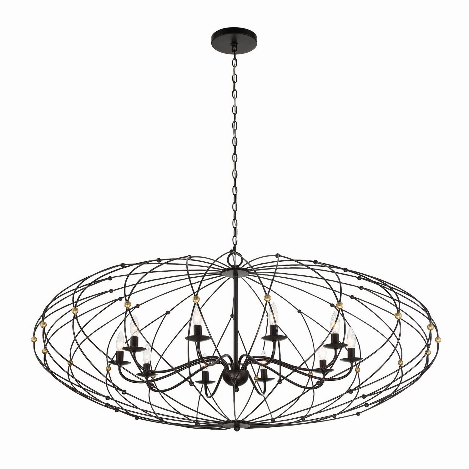 Zucca Ten Light Chandelier English Bronze   Antique Gold Designer Ceiling Lights for less
