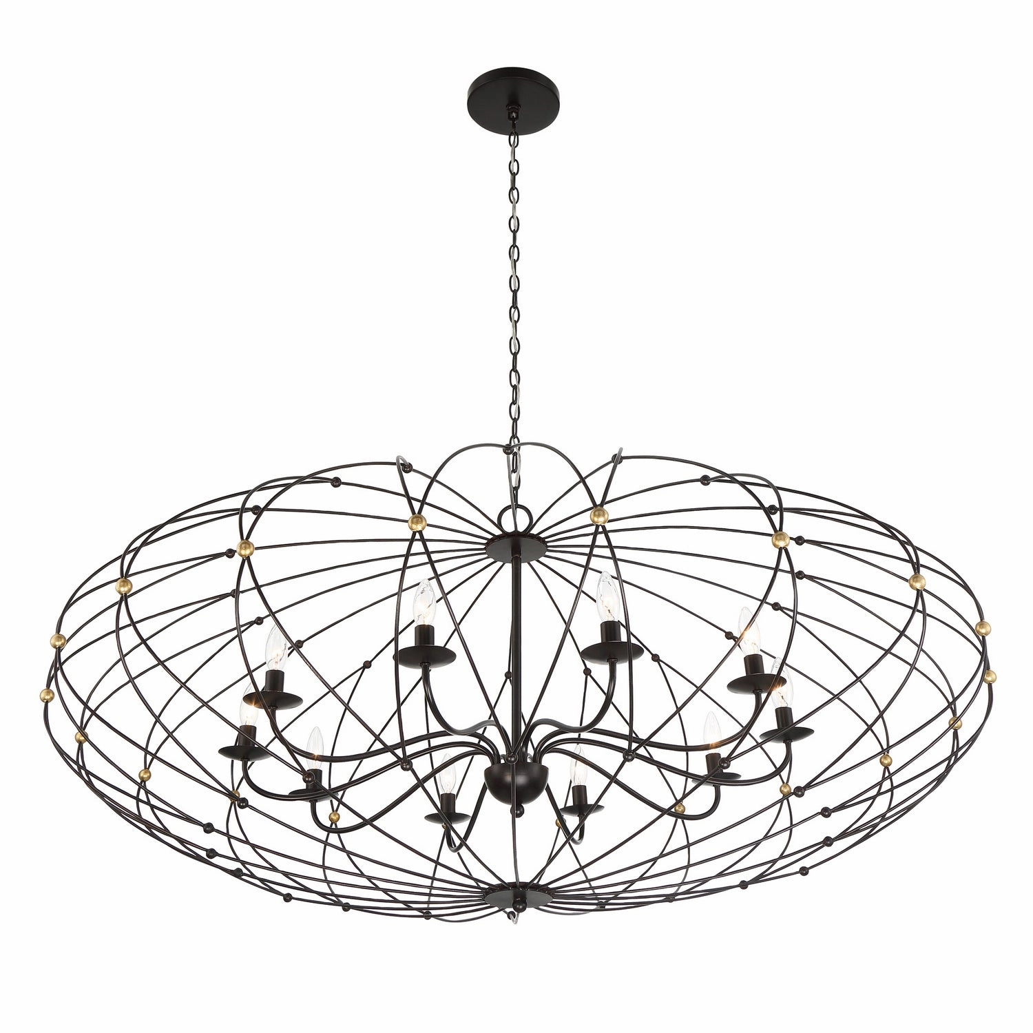 Zucca Ten Light Chandelier English Bronze   Antique Gold Designer Ceiling Lights for less